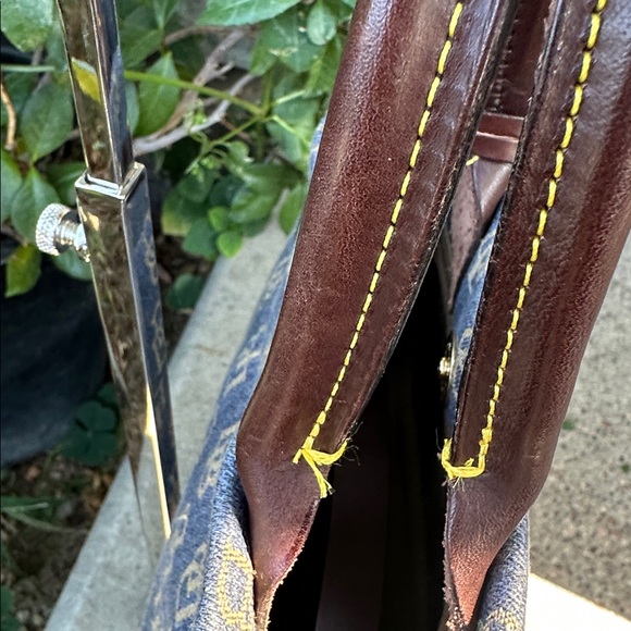 Y2K Dooney & Bourke Monogrammed denim Blue and Brown Satchel - Picture 11 of 12